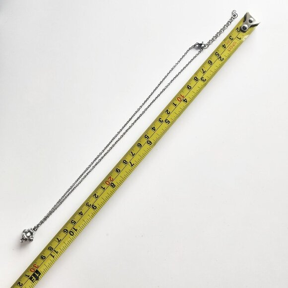 Gothic classic chain mail caged pearl silver necklace - Picture 7 of 9